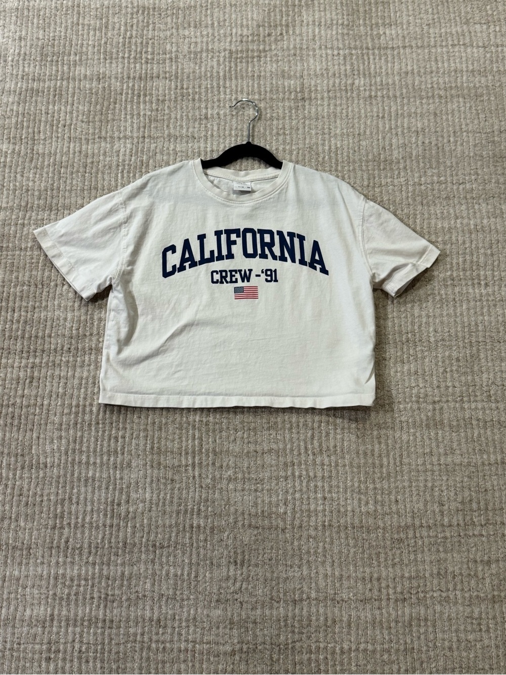 Zara Girls California Crew ’91 Graphic Tee Ivory Size 11–12